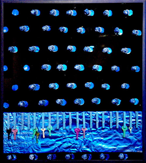 Brian_Belott_Blue_Tin_Foil_Balls_Keyboard